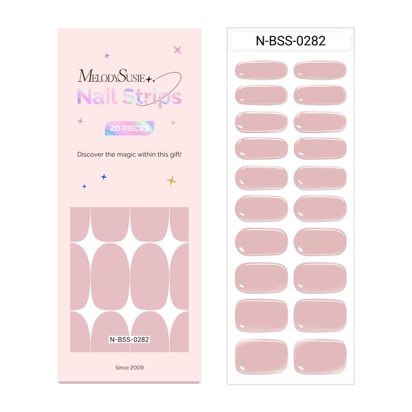 MelodySusie Semi Cured Gel Nail Strips (Camille Pink)- Works with
