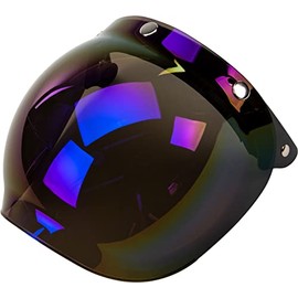 GMAX Bubble 3-Snap Flip-Up Shield Street Motorcycle Helmet Accessories - Blue Iridium/One Size