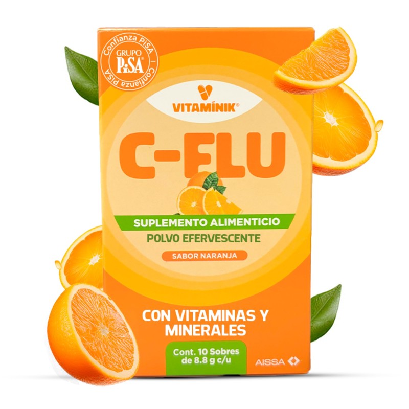 Vitamina C + Zinc Efervescente 10 Sobres Sabor Naranja
