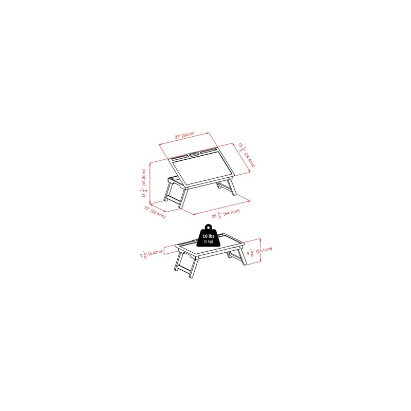 Winsome Arlo Breakfast Tray with Flip Top Natural and White