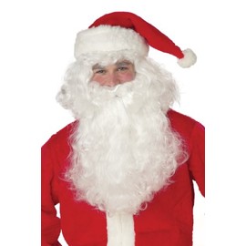 California Costumes Men's Santa Claus Beard and Wig Set, White, One Size