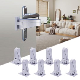 Child Proof Door Lever Locks, 8-Pack Door Handle Locks for Baby Safety and Deter Pet Opening The Door, 3 Colors No Drilling Baby Proofing Door Locks (White)