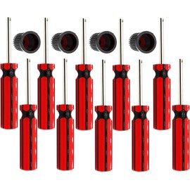 Amcarker 6 Pcs 6523339 Valve Core Removal Tool w/4 Tire Valve dust Cap Automotive Car Motorcycle Truck Bike Screwdriver Valve Stem Core Remover Tire Repair Install Tool (6)