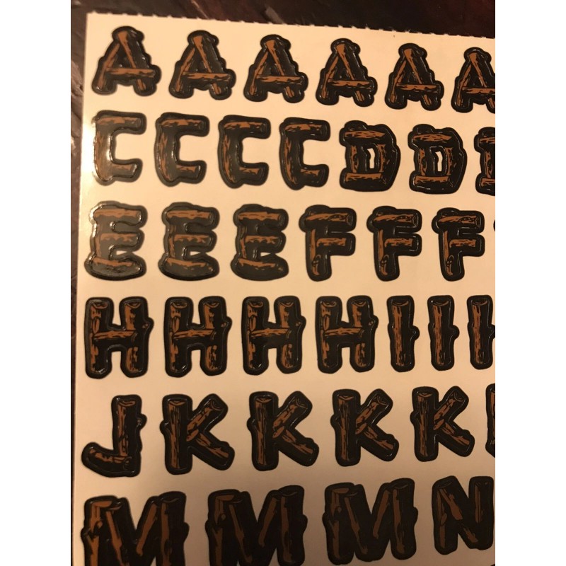 Rustic Mini Letter Stickers 3 sheets per