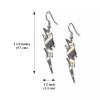 Real Metal Lightning Bolt Earrings Polished Silver Dangle #986