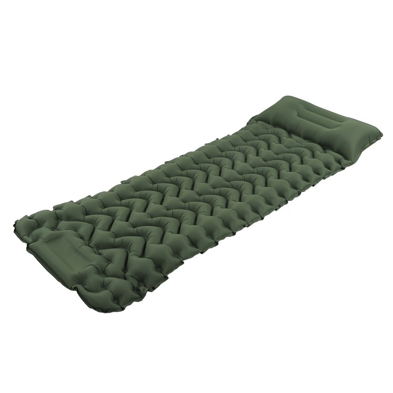 Inflatable Camping Sleeping Pad Green Leakproof Waterproof Portable Outdoor Camping