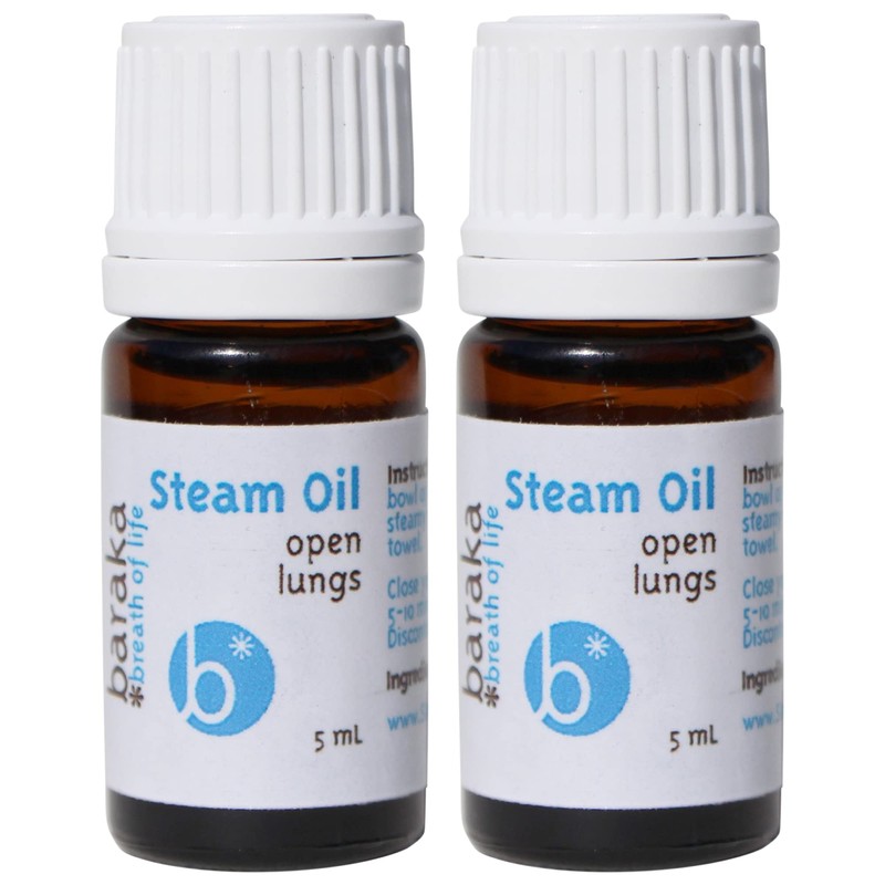 Baraka Steam Oil - Organic Essential Oils with Camphor, Niaouli,