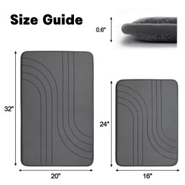 YIHOUSE Bathroom Rugs Sets 2 Piece, Soft Memory Foam Bath Mat Set, Non Slip Bathroom Mats 2 Piece, Machine Washable Bath Rugs Set for Bathroom, Tub, Toilet and Floor (Dark Grey)
