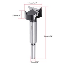 TA-VIGOR Forstner Drill Bit 30mm, Tungsten Carbide Wood Hole Saw Auger Opener for Woodworking Hinge Hole Drilling Boring Bit Cutter