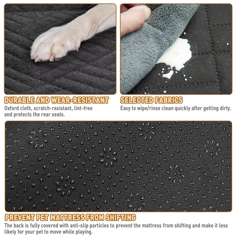 Dog Car Seat Cover for Back Seat, Waterproof Pet Hammock
