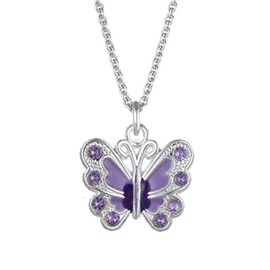 JennyWrenJewels Butterfly Necklace | Children's Jewellery Gift for Girls | Children's Jewellery Girls | Butterfly Gifts for Kids | Crystal Detail