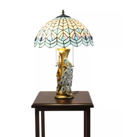 FixtureDisplays Tiffany Night Stand Lamp Tiffany Tabletop Light Fixture Desk Light Tiffany Shade