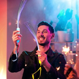 Totority 12PCS Fiber Sticks - Led Light up Party Supplies for Concerts, Festivals, and Events - Colorful Flashing Effects