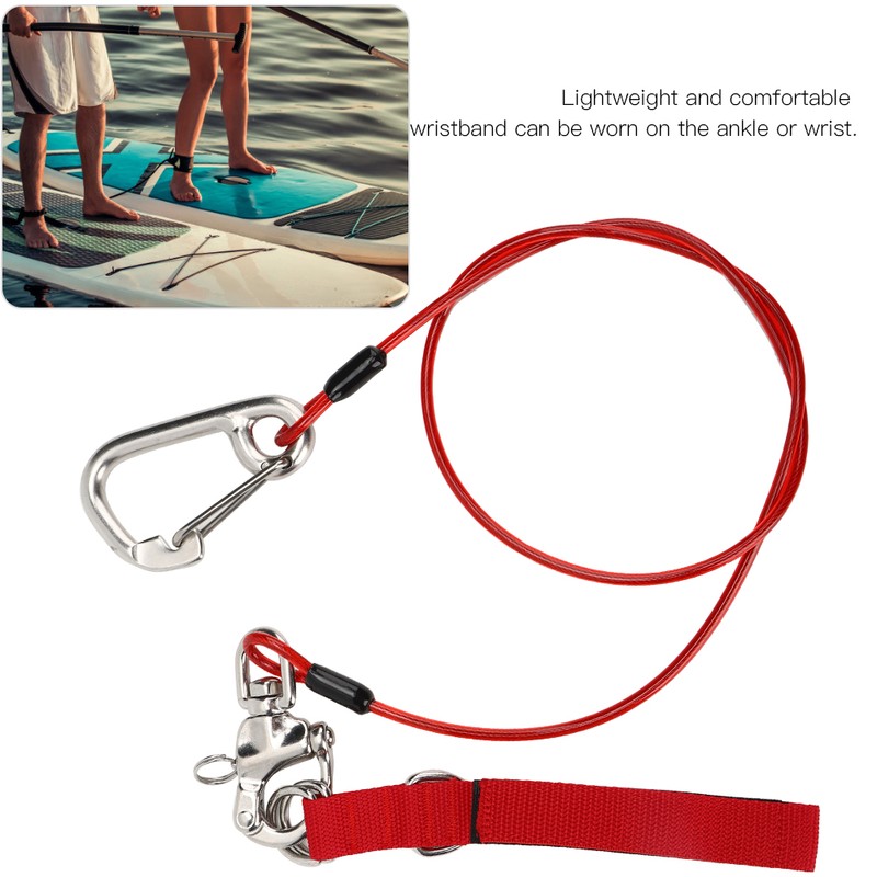 Freediving Lanyard 316 Pro Stainless Steel Safety Rope with Wristband