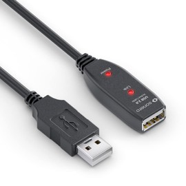 sonero® USB 2.0 Kabel, aktives Verlängerungskabel mit Signalverstärker, Datenkabel, USB-A Stecker auf USB-A Buchse, 480 Mbit/s, 10.0m, schwarz