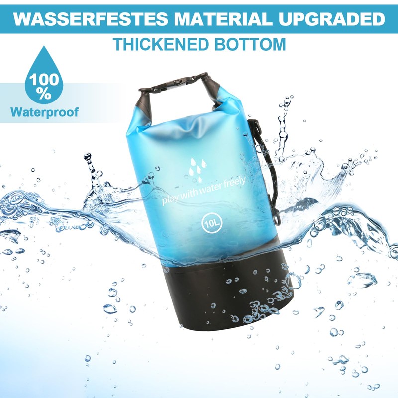 Rosedreamer Dry Bag Blue Waterproof Bag, Dry Bag with Adjustable