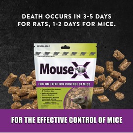 MouseX 1lb Bag, All-Natural Poison Free, Effective Against All Species of Rats and Mice - EcoClear Products