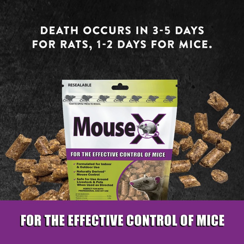 MouseX 1lb Bag, All-Natural Poison Free, Effective Against All Species