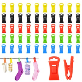 Sockenklammern Für Waschmaschine Und Trockner,50 Stück Sockenklammern,Socken Klammer Zum Waschen,Wäscheklammer Mit Haken Socken,Bunt Sockenklammern Sockenclips Für Organisieren Aufbewahren Trocknen