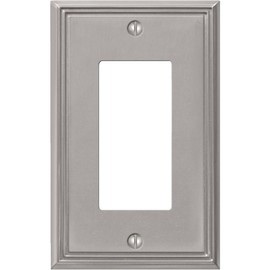 Amerelle Metro Brushed Nickel 1 gang Die-Cast Metal Rocker Wall Plate 1 pk