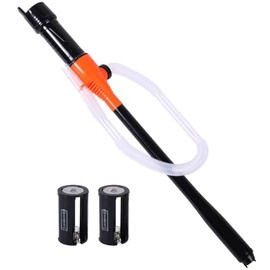 MaxWorks 51052 Battery Operated Fluid Transfer Pump 2.6 Gal/min 24.5" Hose Powered by Two D Batteries for Pumping Chemical Fluids Water Oils Solutions for Generators Motorcycles Cars