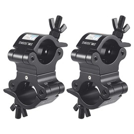 Pro TUV Swivel Truss Clamp Black 2 inch, 2 Packs GZhumin Heavy Duty 1100lb / 500kg Swivel Coupler 50mm Truss Clamps, Dual Head Turn As Needed Two 360 Degree Lighting Clamps, Fit truss OD 48-52mm / 2”