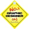 No.1 Graphic Designer on Board Novelty Car Sign New Job/Promotion/Novelty