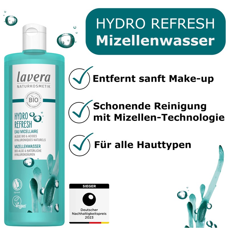 lavera Hydro Refresh Micellar Water - with Algae and Hyaluronic