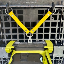 SparkDog Collars Dog Crate Fan Hanger, HotDawg Utility Strap, use with Ryobi P3320, Fan Hanger for Ruffland Dog Kennel, Bucket Holder Utility Strap - Made in The USA of BioThane (Yellow)