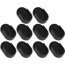 cyclingcolors 10 x Oval Tube Holder Clothes Rail Wardrobe Rail Oval 30 x 15 mm Plastic Black