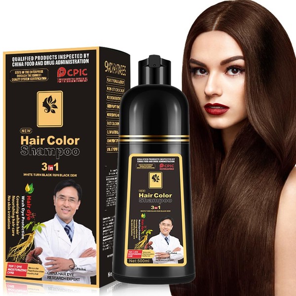 Black Hair Colour, Colouring Shampoo for Men and Women, Colouring