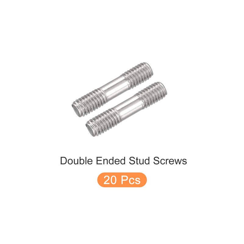 METALLIXITY 20pcs 304 Stainless Steel Double End Stud Screw Rod