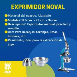 Noval Exprimidor Manual Noval De Aluminio Para Jugos Ex-jugo2