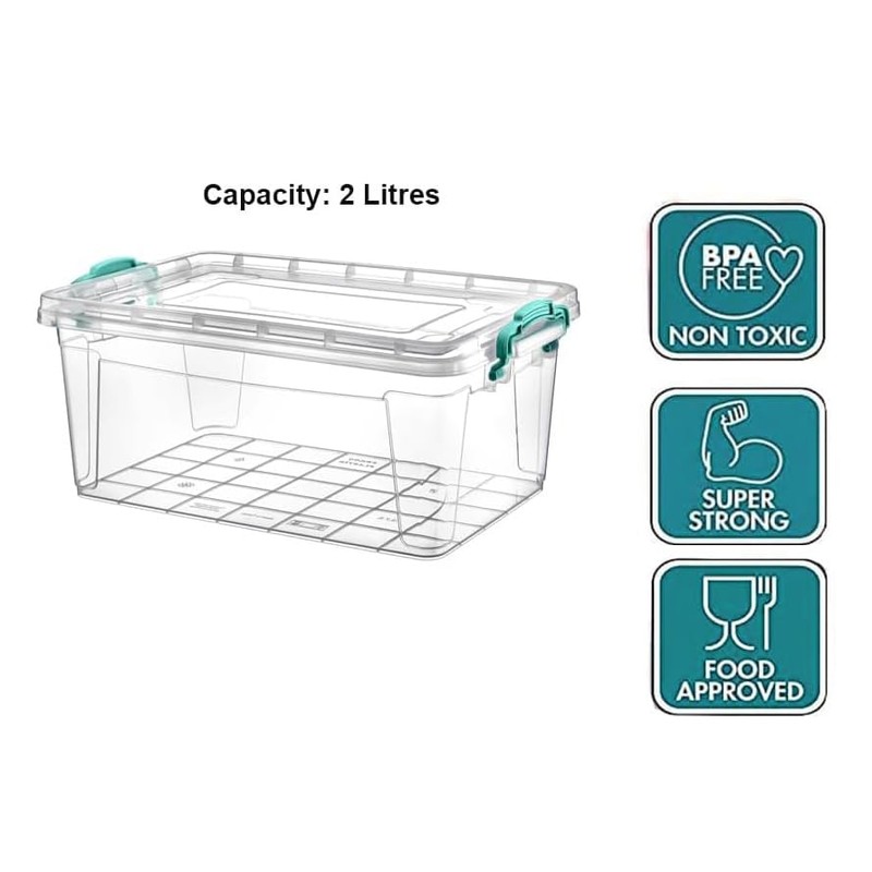 Best House | Small Plastic Storage Box with Clips &