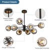 DDLLDESHI 8-Light Sputnik Black Chandelier with Globe Glass Black and