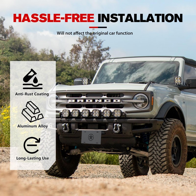 FieryRed Front License Plate Frame for Ford Bronco, Aluminum Alloy