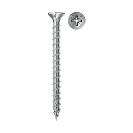 fischer 670291 FPF Power-Fast II 4.5 x 25mm Chipboard Wood Screws, Countersunk Head with Phillips, Fully Threaded, Galvanised Blue Passivated, Box of 200