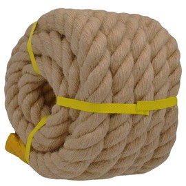 Twisted Manila Rope (1.5 Inch x 20 Feet) Natural Jute Thick Hemp Rope for Docks, Railings, Climbing, Landscaping, Decorating