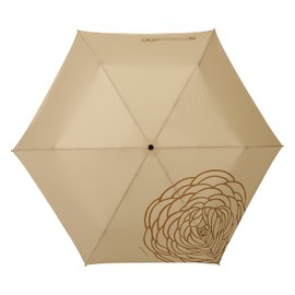 mabu SMV-41462 Women's Folding Umbrella, UV Protection, For Both Sunny and Rainy Weather, 6 Ribs, Compact, Fiberglass Ribs, 21.7 inches (55 cm), Windproof, Floral Pattern, Ranunculus