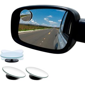1 Par Espejos Punto Ciego Concavo, Retrovisores Universales de Angulo Ajustable Mejora de Vista Vidrio Lateral, Automovil, Pick Up, Camion, Motocicleta