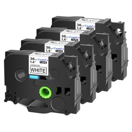 USUPERINK 4PK Compatible for Brother P-Touch Label Maker Tape White TZe-261 TZ-261 TZe261 TZ261 Black on White 36mm 1.4 inch 1-1/2'' x 26.2ft Laminated TZe TZ Label Tape for PT-9700PC PT-9800PCN