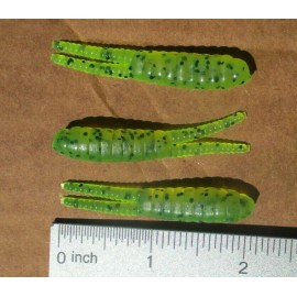 ALL AMERICAN 25ct CHARTREUSE PEPPER 2" Beetle Spin Bodies Split tail BEETLES Fishing Lures