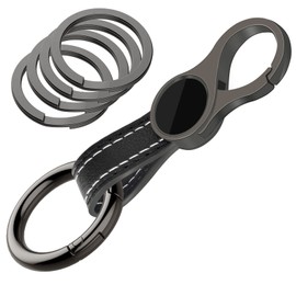 Idakekiy Key Chain with 4 Key Rings and Quick Release Carabiner Clip Leather Car Keychain for Men and Women