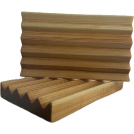 Wooden Soap Dish - Wooden Soap Holder for Bar Soap - Self-Draining Soap Dish for Shower Bathroom, Kitchen, Bathtub, Airbnb,Sponges - USA-Made Soap Dish, Food-Grade Mineral Oil Finish. (Cedar, 2 Pack)