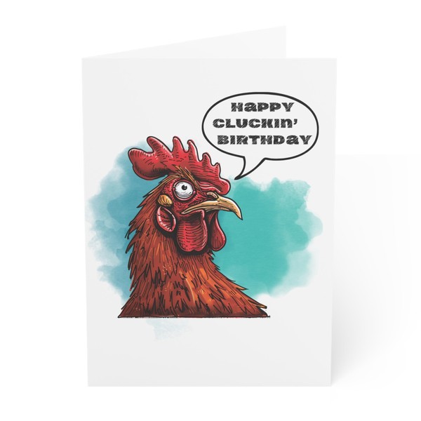 J&J'S TOYSCAPE Chicken Birthday Card, Cute Chicken Birthday Card, Boho
