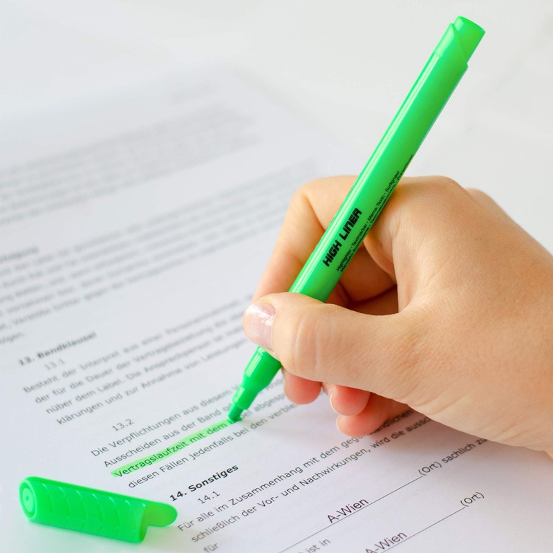 Kores - Fine Yellow Fluorescent Highlighter Pens - High Liner,