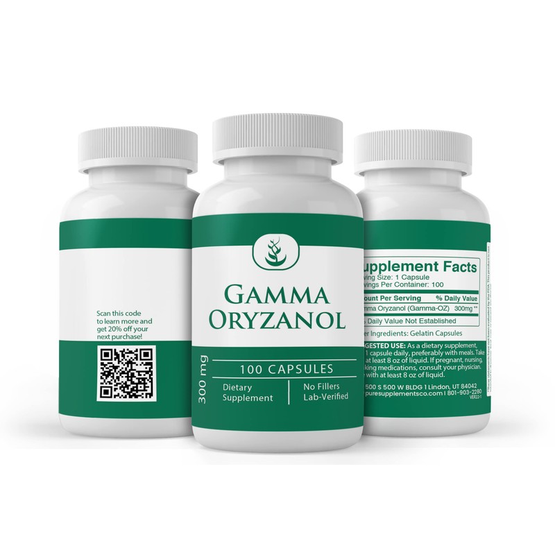 PURE ORIGINAL INGREDIENTS Gamma Oryzanol, (100 Capsules) Always Pure, No