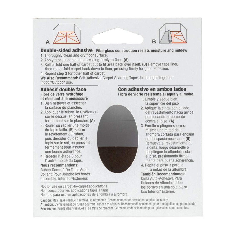 Duck Brand Indoor/Outdoor Carpet Tape, 1.41-Inch x 42 Feet, White