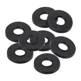 PATIKIL M8 Rubber Flat Washer, 8 Pack 8mm ID 21mm OD 2mm Thick Sealing Spacer Gasket Ring for Faucet Pipe Water Hose Fastener Bolt, Black