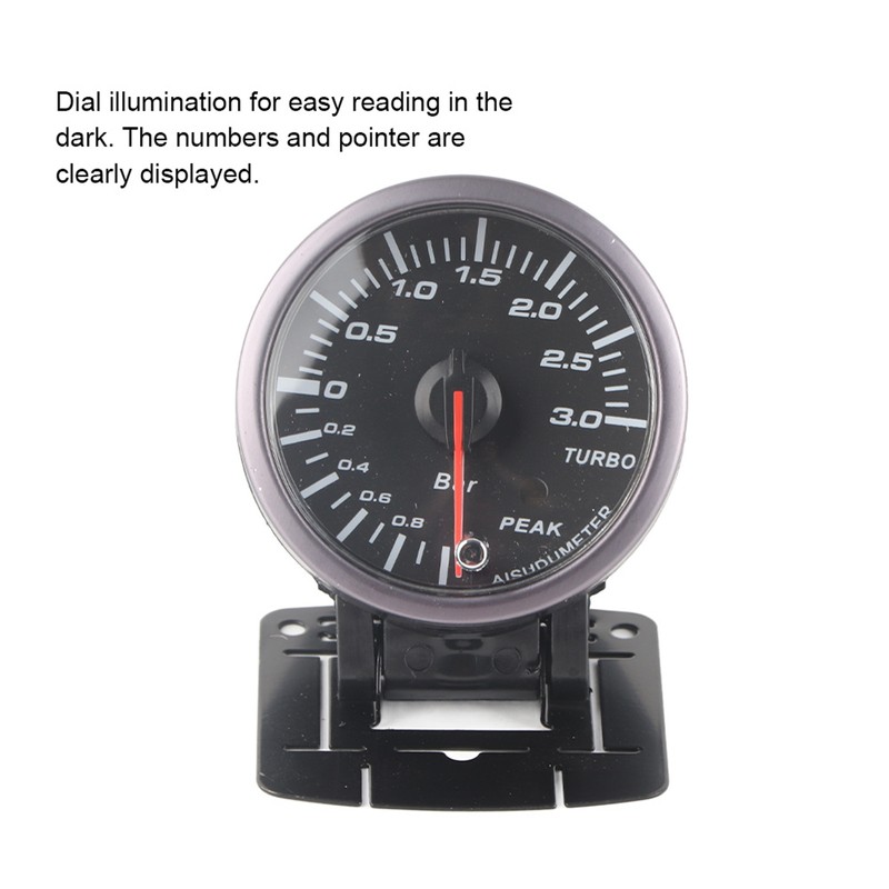 2.5inch 60mm 3.0 Bar LED Car Modification Turbo Boost Gauge